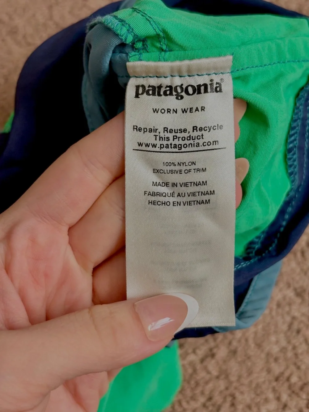 Patagonia Baby Boardshorts Toddler Swim Wear Trunks Colorblock Sz 5T Green Blue